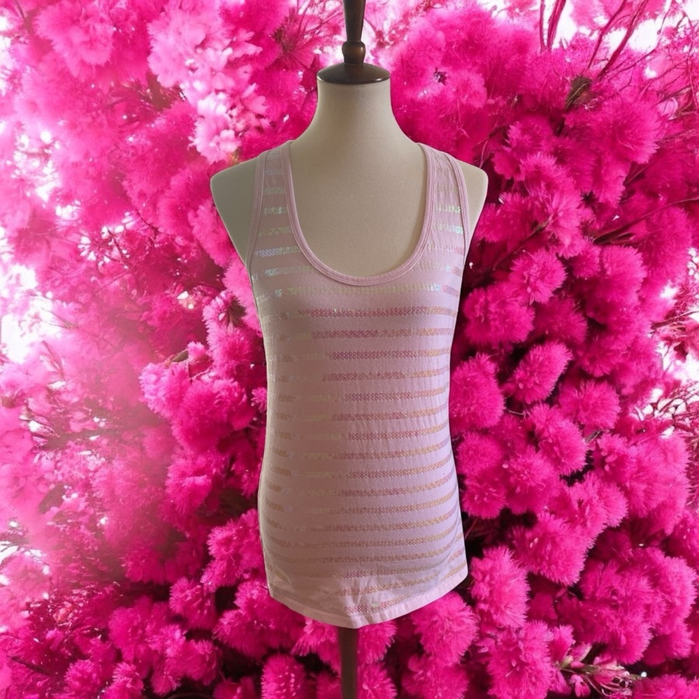 RUE21 Pink Fitted Sleeveless Tank Top Sequined